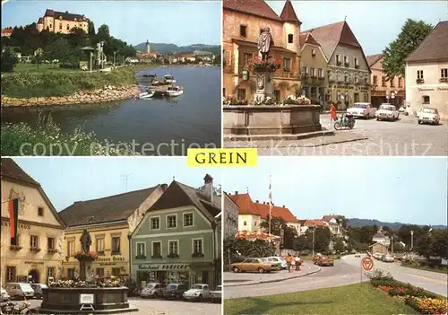 AK / Ansichtskarte Grein Donau Oberoesterreich Greinburg Marktplatz Brunnen Hauptstrasse Kat. Grein