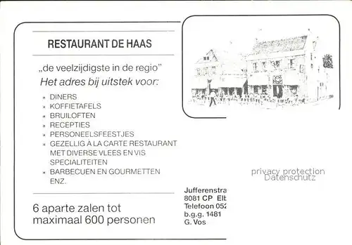 AK / Ansichtskarte Elburg Restaurant De Haas Festtafel Saal Kat. Niederlande