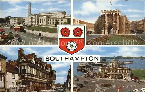 AK / Ansichtskarte Southampton Civic Centre Bargate Tudor House Royal Pier Kat. Southampton