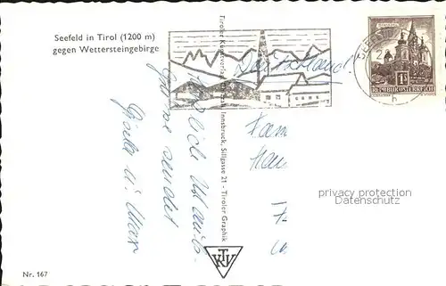 AK / Ansichtskarte Seefeld Tirol Ortsansicht mit Kirche gegen Wettersteingebirge im Winter Kat. Seefeld in Tirol