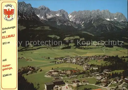 AK / Ansichtskarte Ellmau Tirol Panorama mit Kaisergebirge Kat. Ellmau