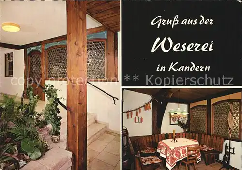 AK / Ansichtskarte Kandern Historisches Gasthaus zur Weserei Gastraum Eingang Kat. Kandern