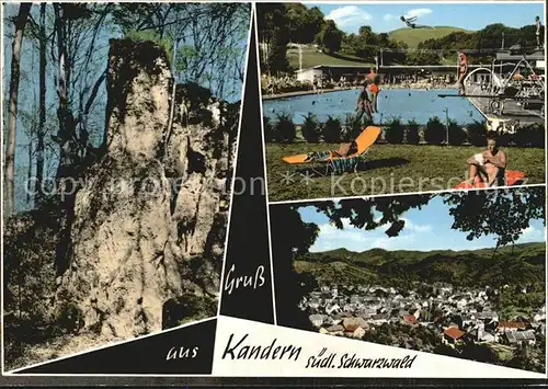 AK / Ansichtskarte Kandern Felsen Freibad Schwimmbad Panorama Schwarzwald Kat. Kandern