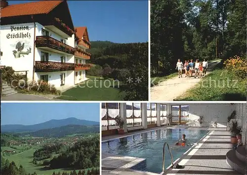 AK / Ansichtskarte Grafenau Niederbayern Pension Stoecklholz Hallenbad Wandern Panorama Bayerischer Wald Kat. Grafenau