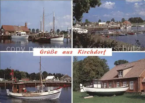AK / Ansichtskarte Kirchdorf Insel Poel Hafen Fischkutter Segelyacht Heimatmuseum Kat. Insel Poel