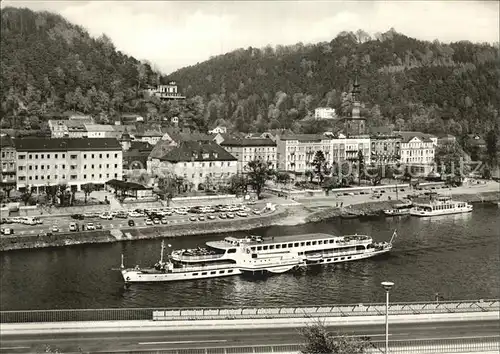 AK / Ansichtskarte Bad Schandau Blick ueber die Elbe Erholungsort Dampfer Kat. Bad Schandau