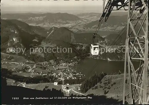 AK / Ansichtskarte St Gilgen Salzkammergut Panorama Blick vom Zwoelferhorn Bergbahn Fernsicht Kat. St Gilgen Wolfgangsee