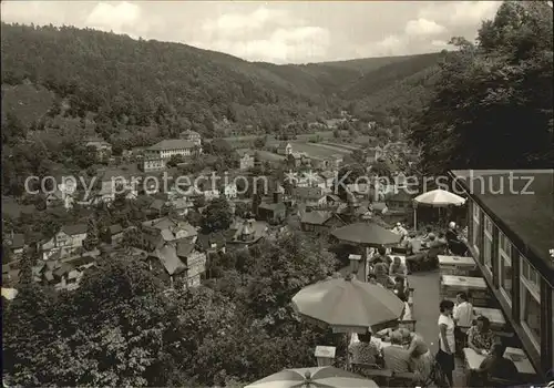 AK / Ansichtskarte Schwarzburg Thueringer Wald Panorama Blick von der Hotel Terrasse Schwarzaburg Kat. Schwarzburg