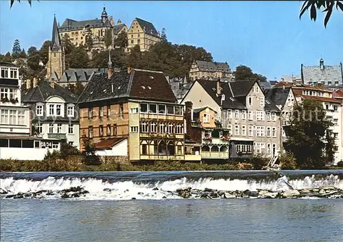 AK / Ansichtskarte Marburg Lahn Wehr Blick zum Schloss Kat. Marburg
