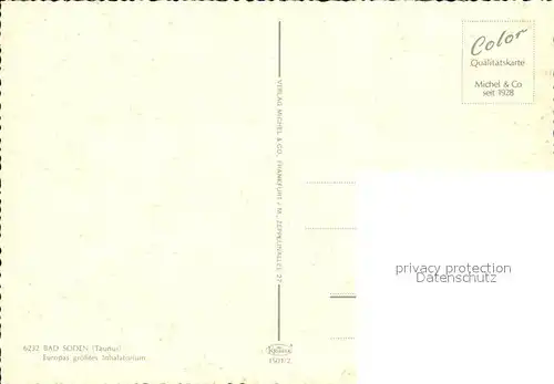AK / Ansichtskarte Bad Soden Taunus Inhalatorium Kat. Bad Soden am Taunus