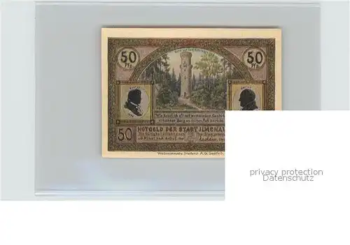 AK / Ansichtskarte Ilmenau Thueringen 50 Pfennig Jagdschloss Kat. Ilmenau