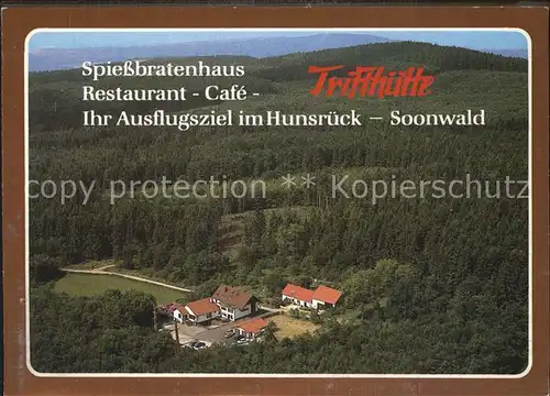 AK / Ansichtskarte Hunsrueck Trifthuette Soonwald Fliegeraufnahme Kat. 