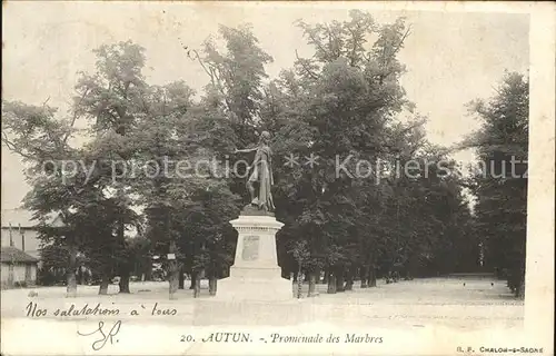 AK / Ansichtskarte Autun Promenade des Marbres Monument Statue Kat. Autun