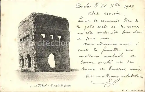 AK / Ansichtskarte Autun Temple de Janus Ruine Kat. Autun