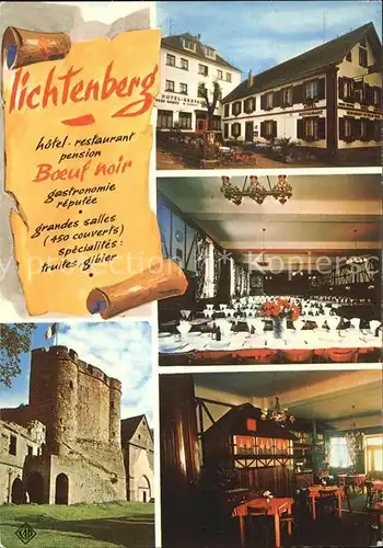 AK / Ansichtskarte Lichtenberg Saverne Hotel Restaurant du Boeuf noir Chateau Kat. Lichtenberg