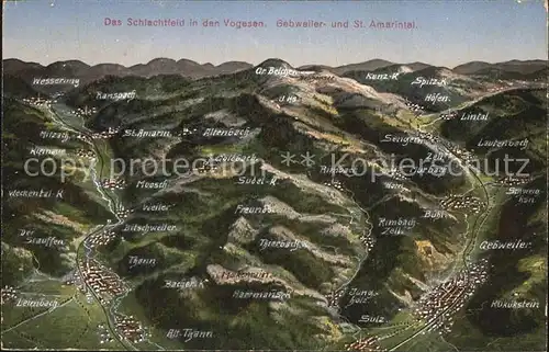 AK / Ansichtskarte Gebweiler Elsass und St Amarintal Schlachtfeld in den Vogesen aus der Vogelperspektive