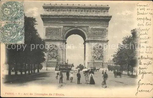 AK / Ansichtskarte Paris Arc de Triomphe de l Etoile Stempel auf AK Kat. Paris