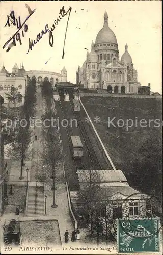 AK / Ansichtskarte Paris Funiculaire du Sacre Coeur Basilique Stempel auf AK Kat. Paris