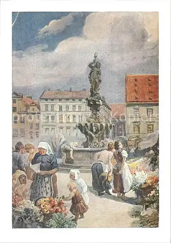 AK / Ansichtskarte Breslau Niederschlesien Neumarkt Kuenstlerkarte Kat. Wroclaw
