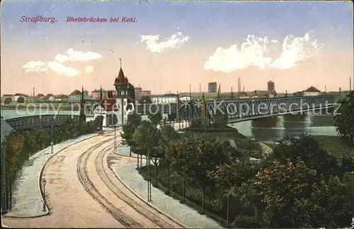 AK / Ansichtskarte Strassburg Elsass Rheinbruecken bei Kehl Les Ponts du Rhin Kat. Strasbourg