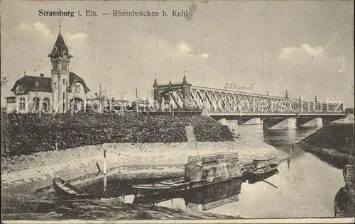 AK / Ansichtskarte Strassburg Elsass Rheinbruecken bei Kehl Les Ponts du Rhin Kat. Strasbourg