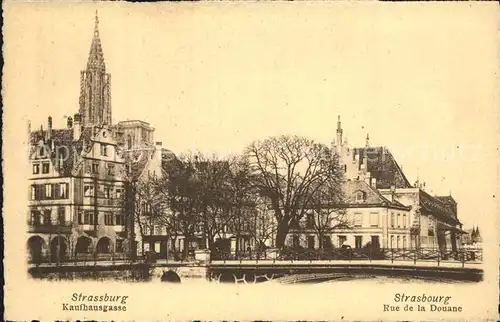 AK / Ansichtskarte Strassburg Elsass Kaufhausgasse Kirche Rue de la Douane Eglise Kat. Strasbourg