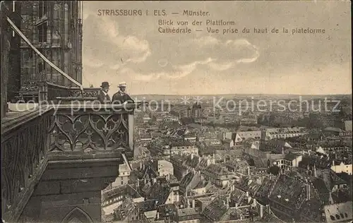 AK / Ansichtskarte Strassburg Elsass Muenster Panorama Blick von der Plattform Cathedrale Kat. Strasbourg