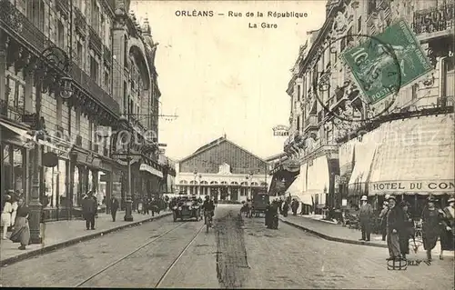 AK / Ansichtskarte Orleans Loiret Rue de la Republique La Gare Kat. Orleans