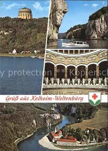 AK / Ansichtskarte Kelheim Befreiungshalle Donaudurchbruch Befreiungshalle Inneres Kloster Weltenburg Kat. Kelheim Donau