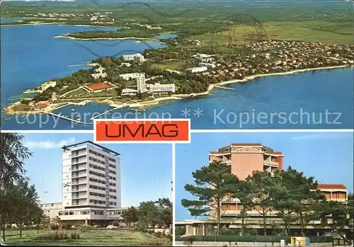 AK / Ansichtskarte Umag Umago Istrien Hotel Hochhaus Halbinsel Fliegeraufnahme Kat. Kroatien