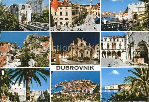 AK / Ansichtskarte Dubrovnik Ragusa Teilansichten Altstadt Festung Hafen Kat. Dubrovnik