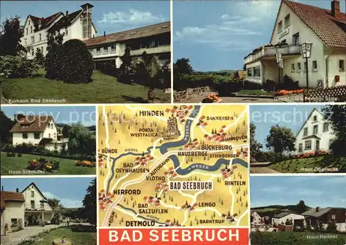 AK / Ansichtskarte Bad Seebruch Kurhaus Gaststaette Pensionshaeuser Landkarte Kat. Vlotho