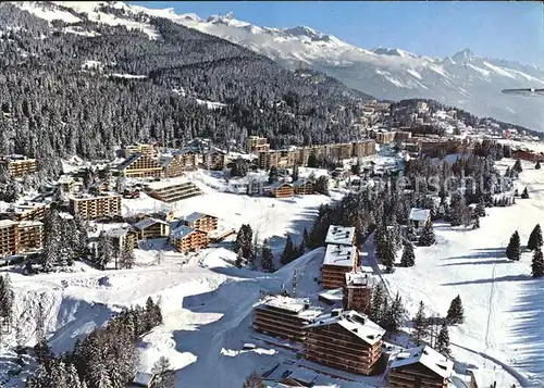 AK / Ansichtskarte Crans Montana en hiver Winterpanorama Alpen Fliegeraufnahme Kat. Crans Montana