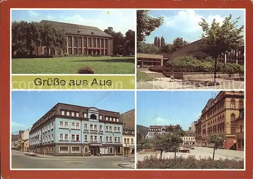 AK / Ansichtskarte Aue Erzgebirge Kulturhaus Ernst Thaelmann Volksschwimmhalle Hotel Blauer Engel Altmarkt Kat. Aue