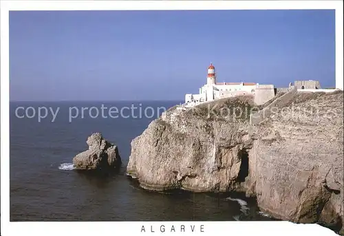 AK / Ansichtskarte Sagres Algarve Farol do Cabo de Sao Vicente Kap Leuchtturm Steilkueste Kat. Faro