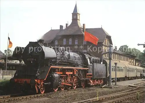 AK / Ansichtskarte Lokomotive Einheitsgueterzuglokomotive 411231 4 Bahnhof Gusten Kat. Eisenbahn