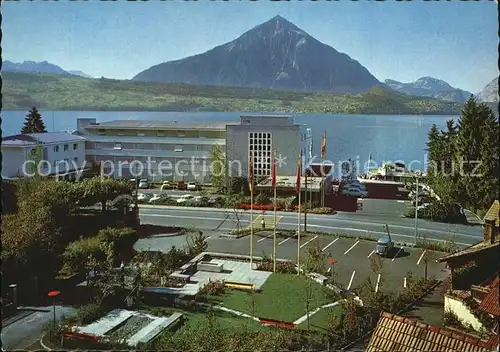 AK / Ansichtskarte Merligen Hotel Beatus am Thunersee mit Blick zum Niesen Kat. Merligen