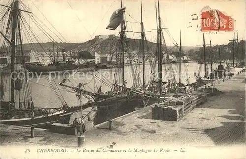 AK / Ansichtskarte Cherbourg Octeville Basse Normandie Bassin du Commerce et la Montagne du Roule Bateaux Kat. Cherbourg Octeville