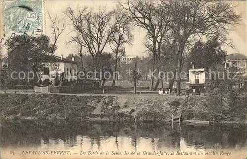 AK / Ansichtskarte Levallois Perret Les Bords de la Seine Ilde de la Grande Jatte Restaurant du Moulin Rouge Kat. Levallois Perret