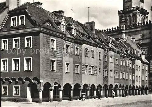 AK / Ansichtskarte Poznan Posen Stary Rynek zrekonstruowane kamieniczki tzw domki budnicze Kat. Poznan