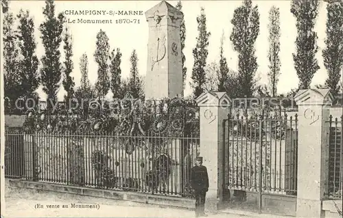 AK / Ansichtskarte Champigny sur Marne Monument 1870 71 Kat. Champigny sur Marne