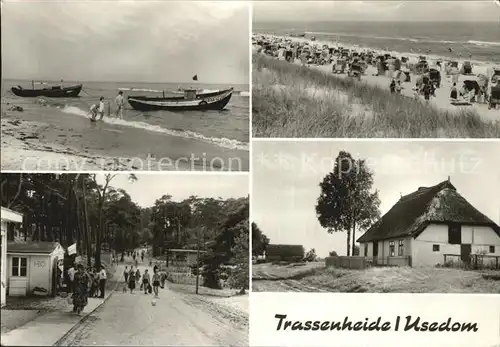 AK / Ansichtskarte Trassenheide Usedom Strand Reetdachhaus Kat. Trassenheide