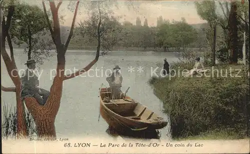 AK / Ansichtskarte Lyon France Parc de la Tete d Or Coin du Lac Bateau Kat. Lyon
