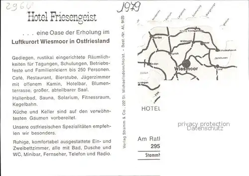 AK / Ansichtskarte Wiesmoor Hotel Friesengeist  Kat. Wiesmoor