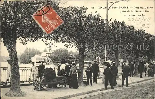 AK / Ansichtskarte Enghien les Bains Vue du Casino prise de la Grande Rue Bord du Lac Kat. Enghien les Bains