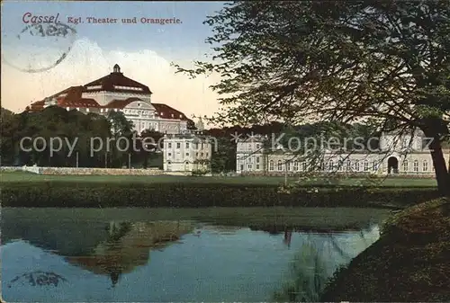 AK / Ansichtskarte Cassel Kassel Koenigliches Theater und Orangerie Teich Kat. Kassel