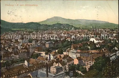 AK / Ansichtskarte Freiburg Breisgau Panorama Blick vom Schlossberg Kat. Freiburg im Breisgau