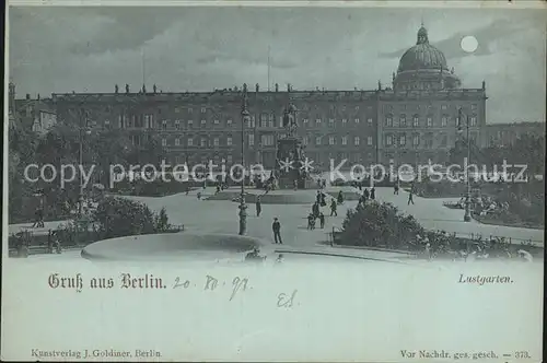 AK / Ansichtskarte Berlin Lustgarten Denkmal im Mondschein Reichspost Kat. Berlin