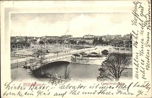 AK / Ansichtskarte Muenchen Corneliusbruecke Isar Kat. Muenchen