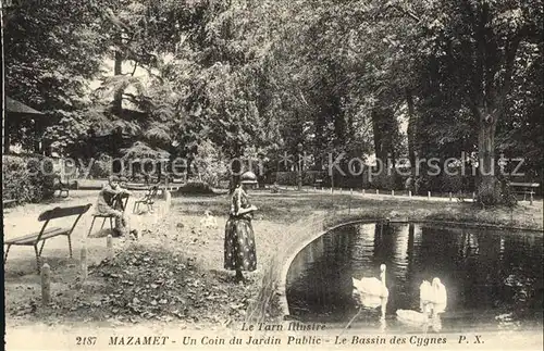 AK / Ansichtskarte Mazamet Un coin du Parc Public Bassin des Cygnes Schwanenteich Kat. Mazamet